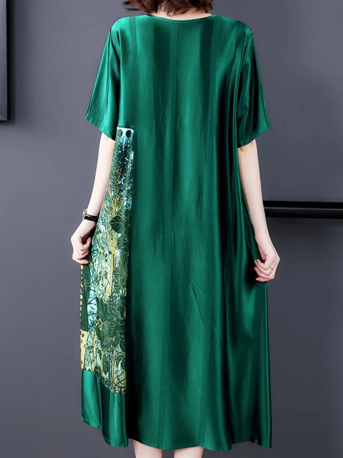 Silk Mulberry Silk Panel Fashion Dress