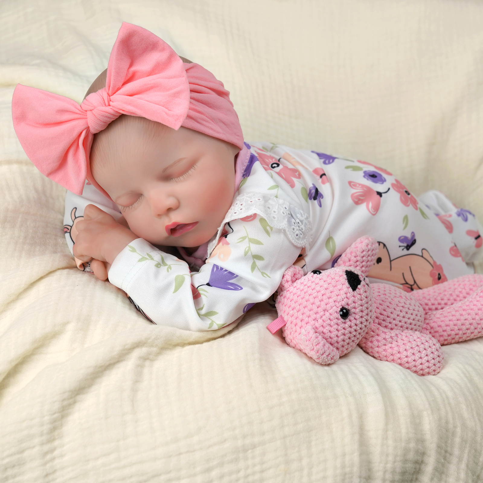 Babeside Sleeping Reborn Baby Twinnie 17' Little Infant Girl Healing of the Heart Heartbeat and Coos