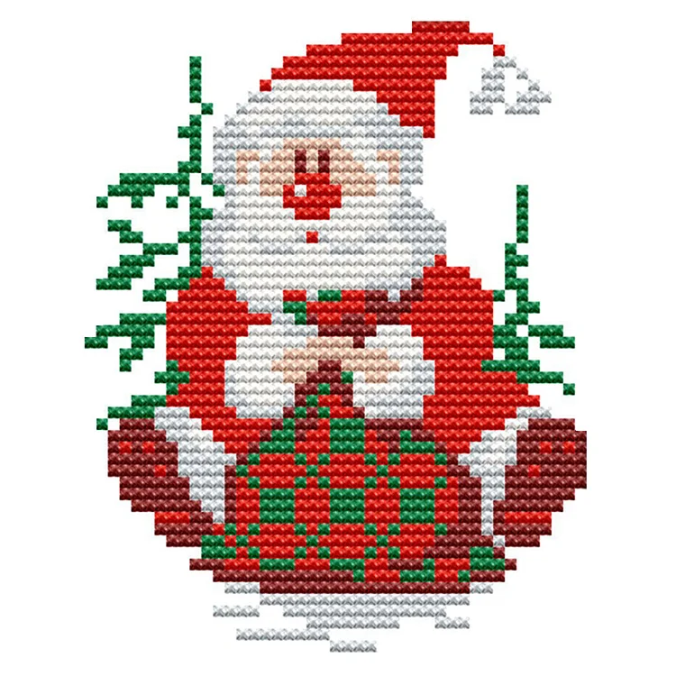 Santa Claus 14CT Printed Cross Stitch Kits (15*13CM) fgoby