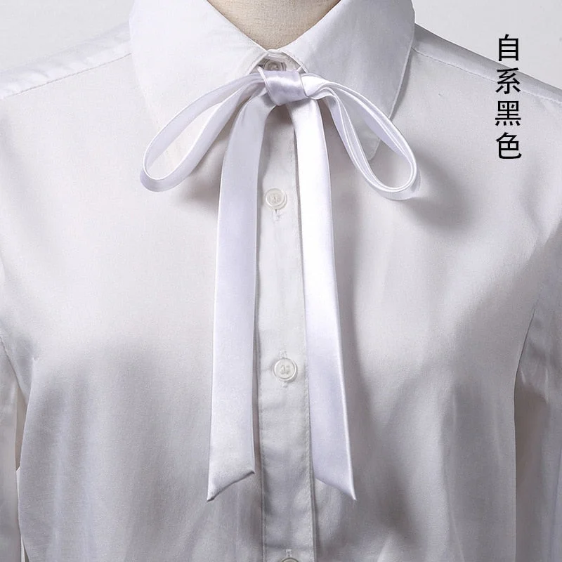 Korean Small Tie Bowtie College Style School Uniform Shirt Accessories Men's Women's Long Section Streamers Collars Flowers