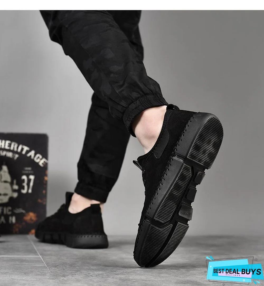 Men Leather Casual Big Size Flats Shoes