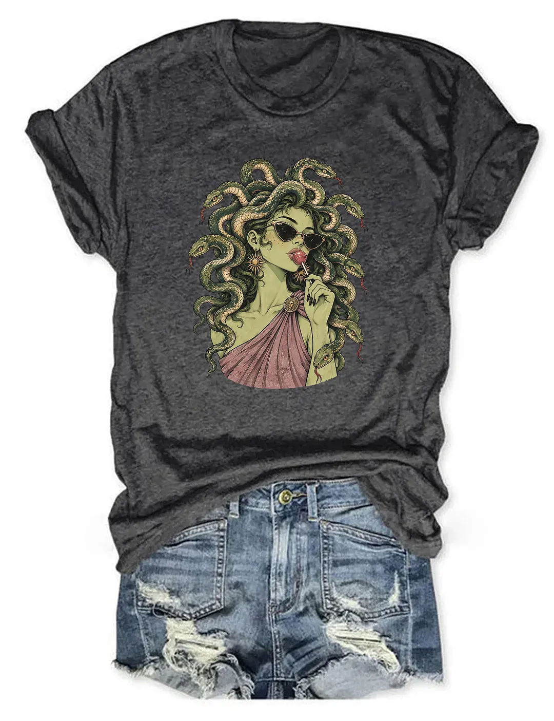 Medusa Lollipop Spooky Halloween T-shirt