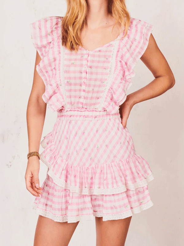 Frill gingham dress