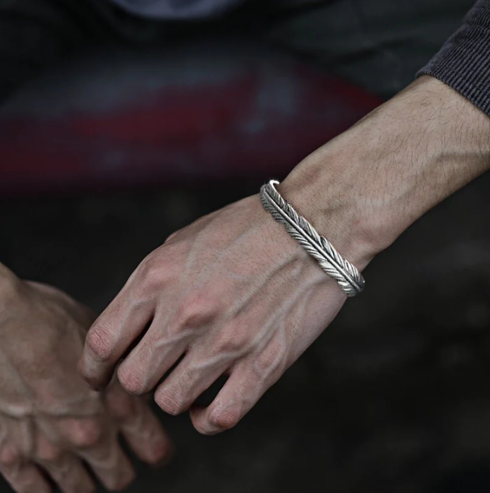 925 Silver feather Bracelet