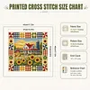 Stamped Cross Cross cross stitch kit for Adults Farm with Sunflowers 11CT 45x45cm tapestrymarket