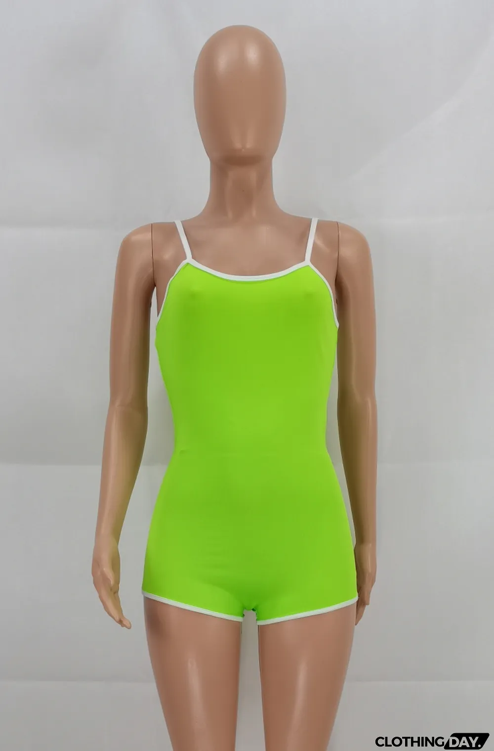 Summer Green Sports Strap Bodycon Rompers