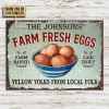 Personalized Chicken Eggs Yellow Yolks Customized Classic Metal Signs