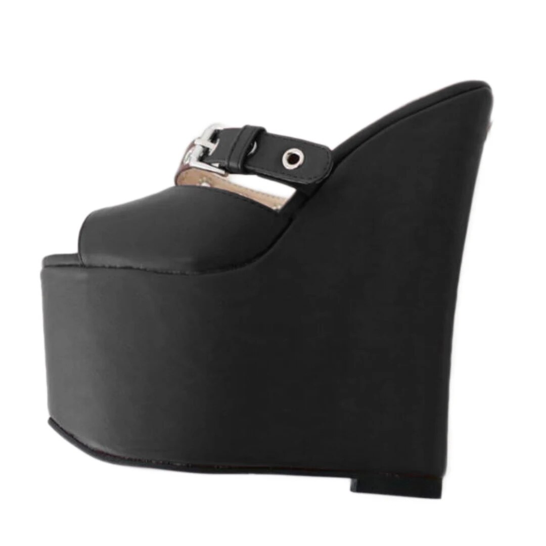 TAAFO Women's High Heel Slippers 20 Cm Wedges Heeled Sandals Women's Shoes