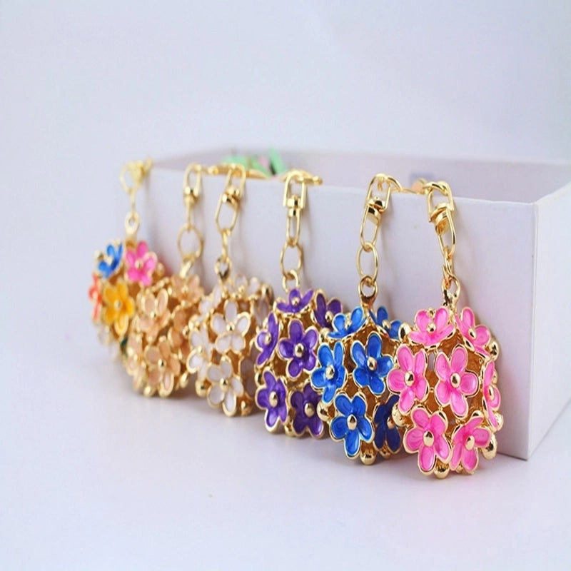 Cute Flower Alloy Women's Keychain