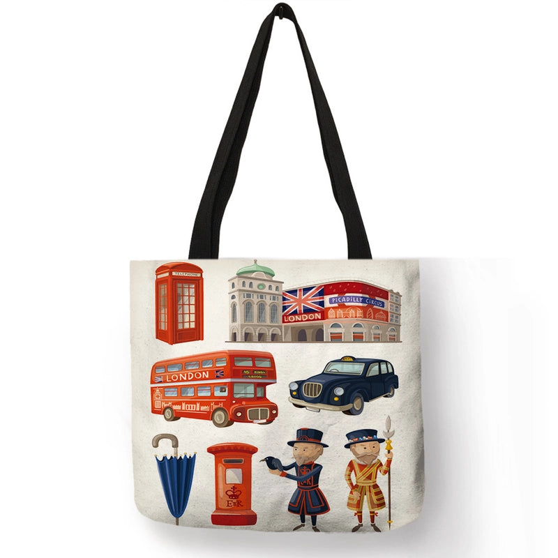 Women’s Medium Polyester Printing Basic Classic Style Square Open Shoulder Bag