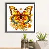 Diamond Painting-DIY Full Round Drill Yellow Butterfly(40x40cm)