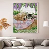 (Counted/Stamped)Sleeping Cat And Dog-14CT Cross Stitch 28*33cm/11.02*12.99in