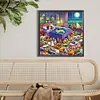 Fille et chats-perceuse ronde peinture diamant-40*40cm