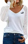 Camisola de manga comprida &agrave;s riscas de mulher