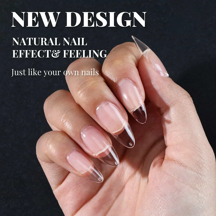 12Sizes Medium Clear Almond Nail Tips | Morovan Morovan