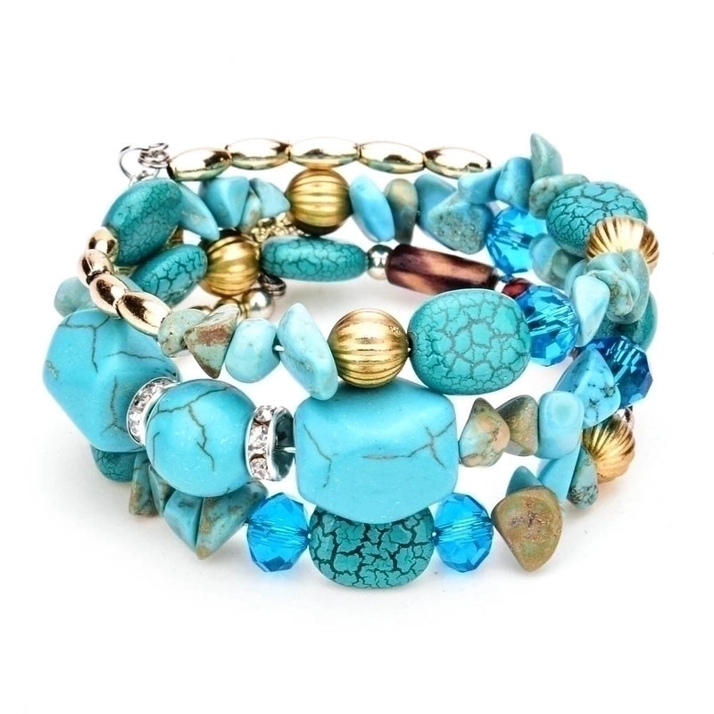 Fashion Geometric Color Block Alloy Natural Stone Women’s Bracelets