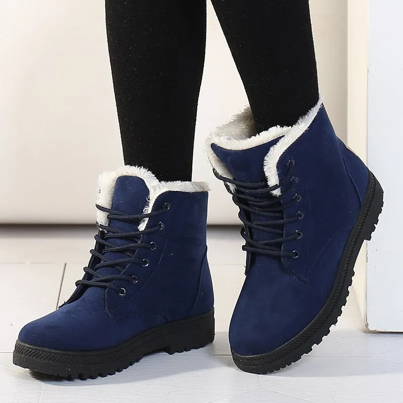 Women Boots Plus Size 44 Snow Boot For Women Winter Shoes Heels Winter Boots Ankle Botas Mujer Warm Plush Insole Shoes Woman