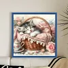 Cat Sleeping In A Pink Basket-11CT Stamped Cross Stitch 40*40cm/15.75*15.75in