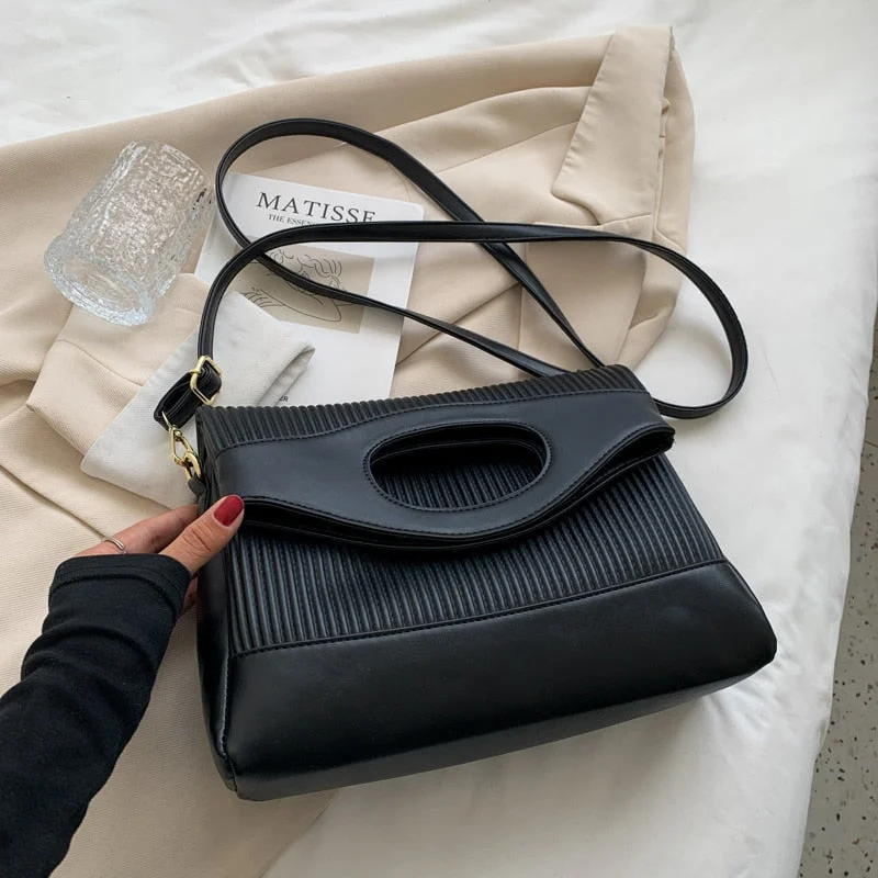 Collapsible Big Stripe Shoulder Bag for Women 2021 Winter Hit Hot Crossbody Bag Female Clutch Designer Luxury Handbags Totes