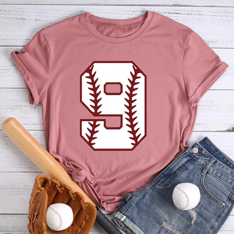 AL™ Baseball number 9 T-Shirt Tee -597561-Annaletters