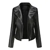 Woman Stand-collar Autumn Leather Jacket