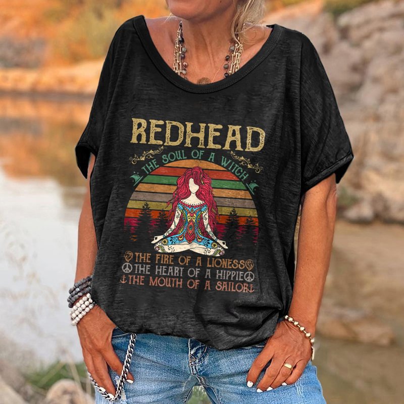 Redhead The Soul Of A Witch Printed Women's T-shirt