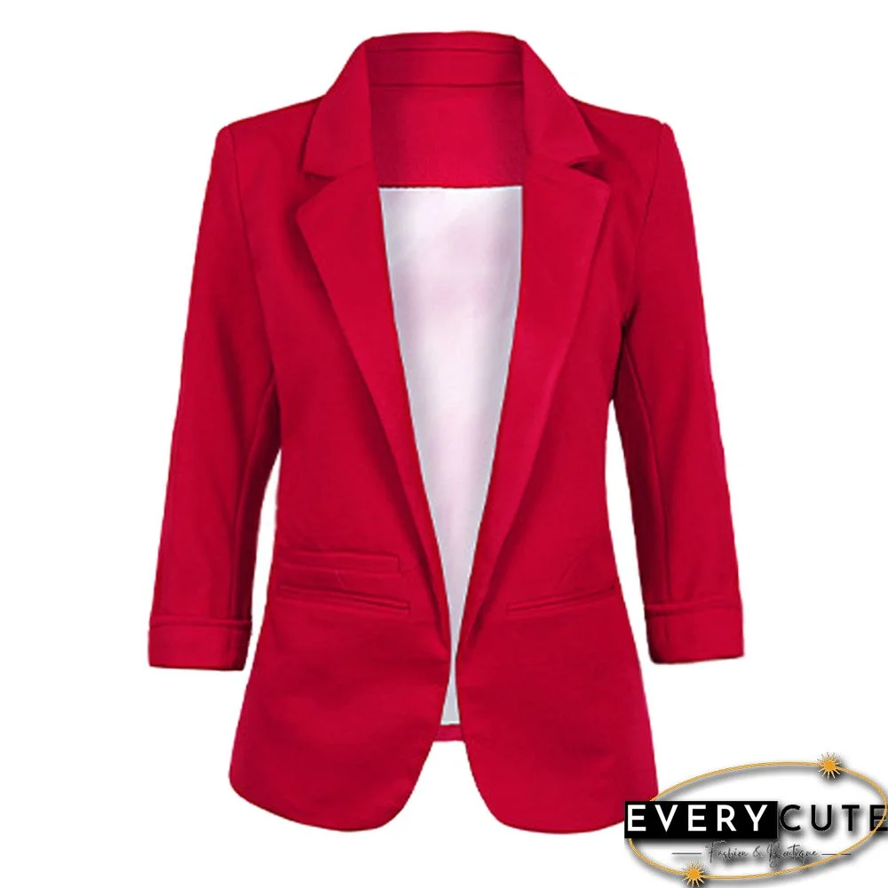 Wine 3/4 Sleeve Fashion Lady Suit