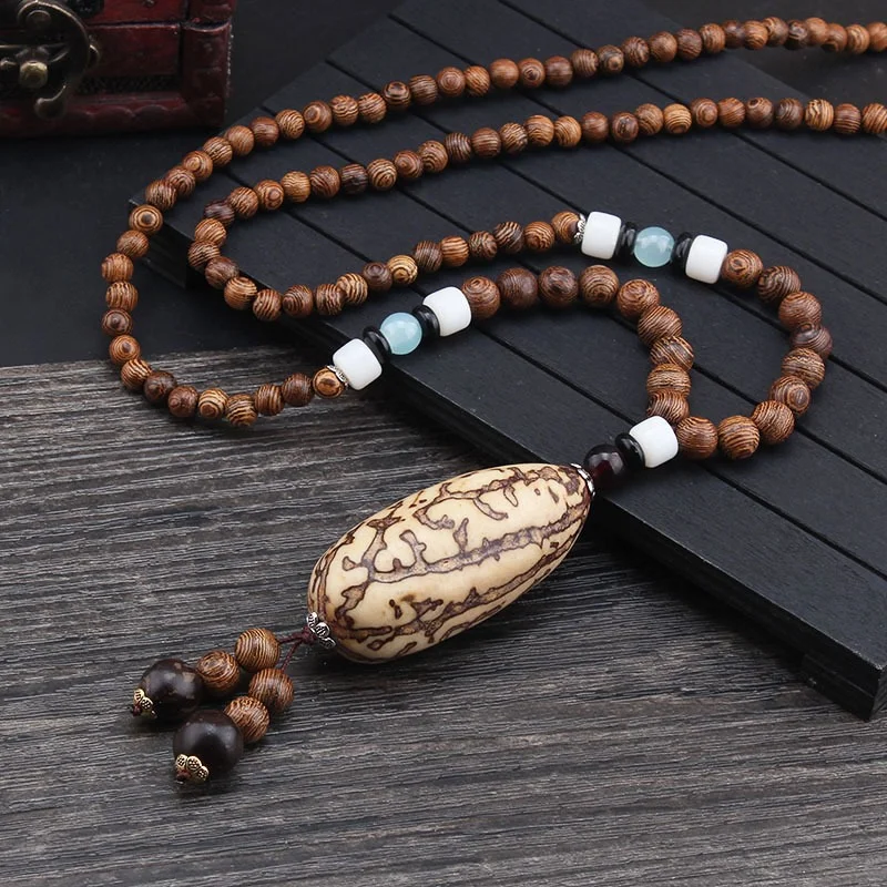 African Tribal Ethnic Wooden Beads Necklace