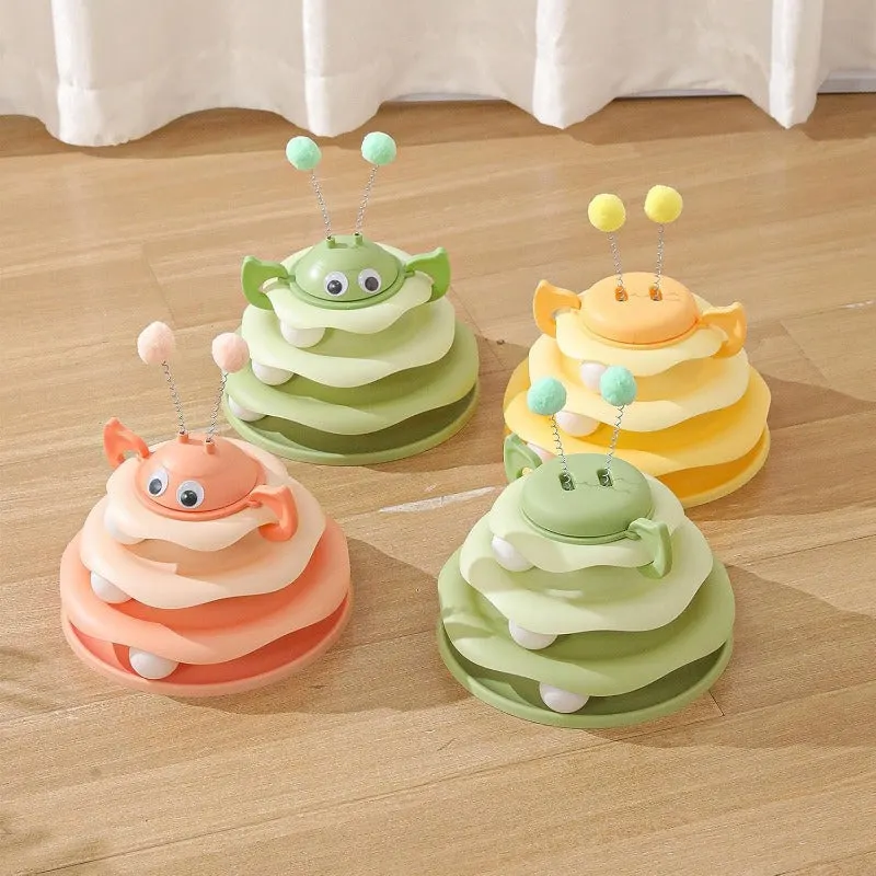Interactive 3-Layer Cat Toy Tower