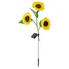 Solar Powered 3/6Head Sunflower Lights Smart Sensor Waterproof Landscape Lights Weather Proof Simulation Sunflower Decorative Lamp for Garden Lawn Courtyard Decor