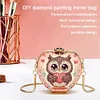 Eule DIY Diamond Painting Umhängetasche für Münzen Lippenstift Kopfhörer Geschenke