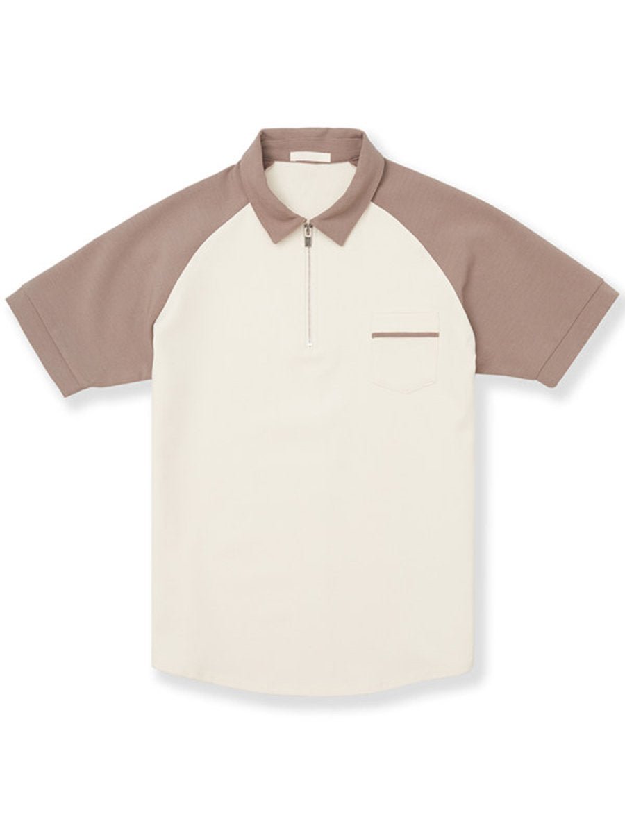 Colorblock Lapel Polo Shirt