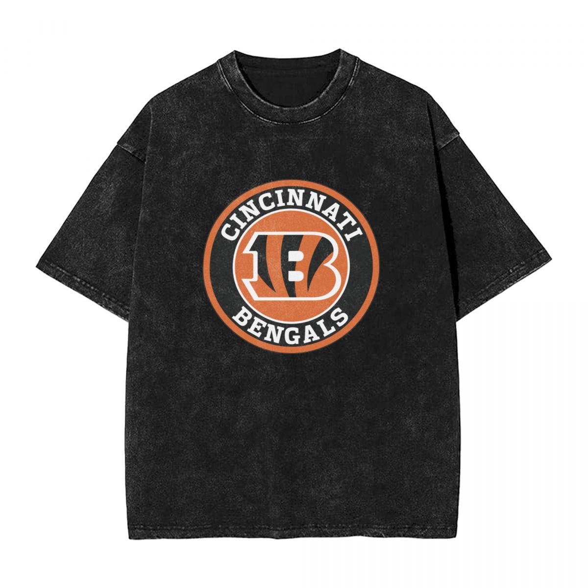 Cincinnati Bengals Circle Logo Washed Oversized Vintage Men's T-Shirt