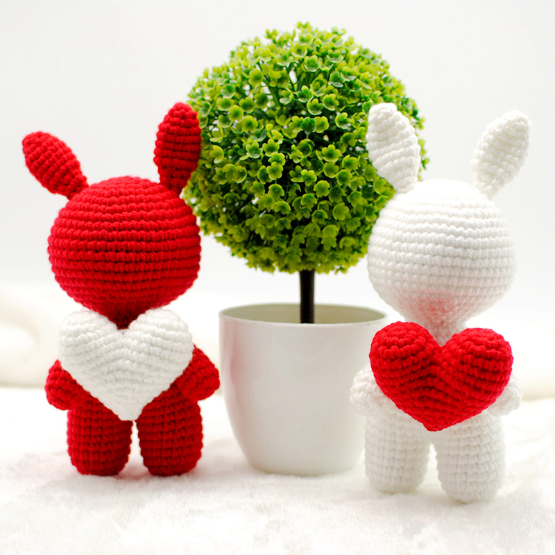 Handcrafted DIY Crochet Kit: Bunny Romantic Gift Set