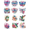 12 STÜCKE 2d flache DIY Diamant Kunst Kühlschrank Aufkleber für Wohnkultur (Libelle)