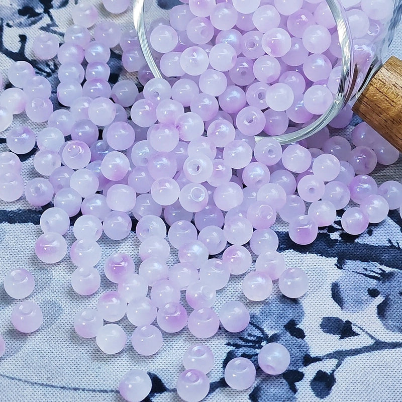 50 PCS/Package Glass/Colored Glaze Round Beads