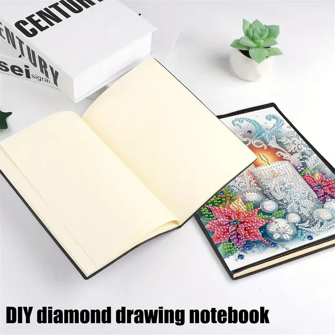 2pcs Snow Season Partial DIY 50 Pages A5 Diamond Painting Notebook for Study