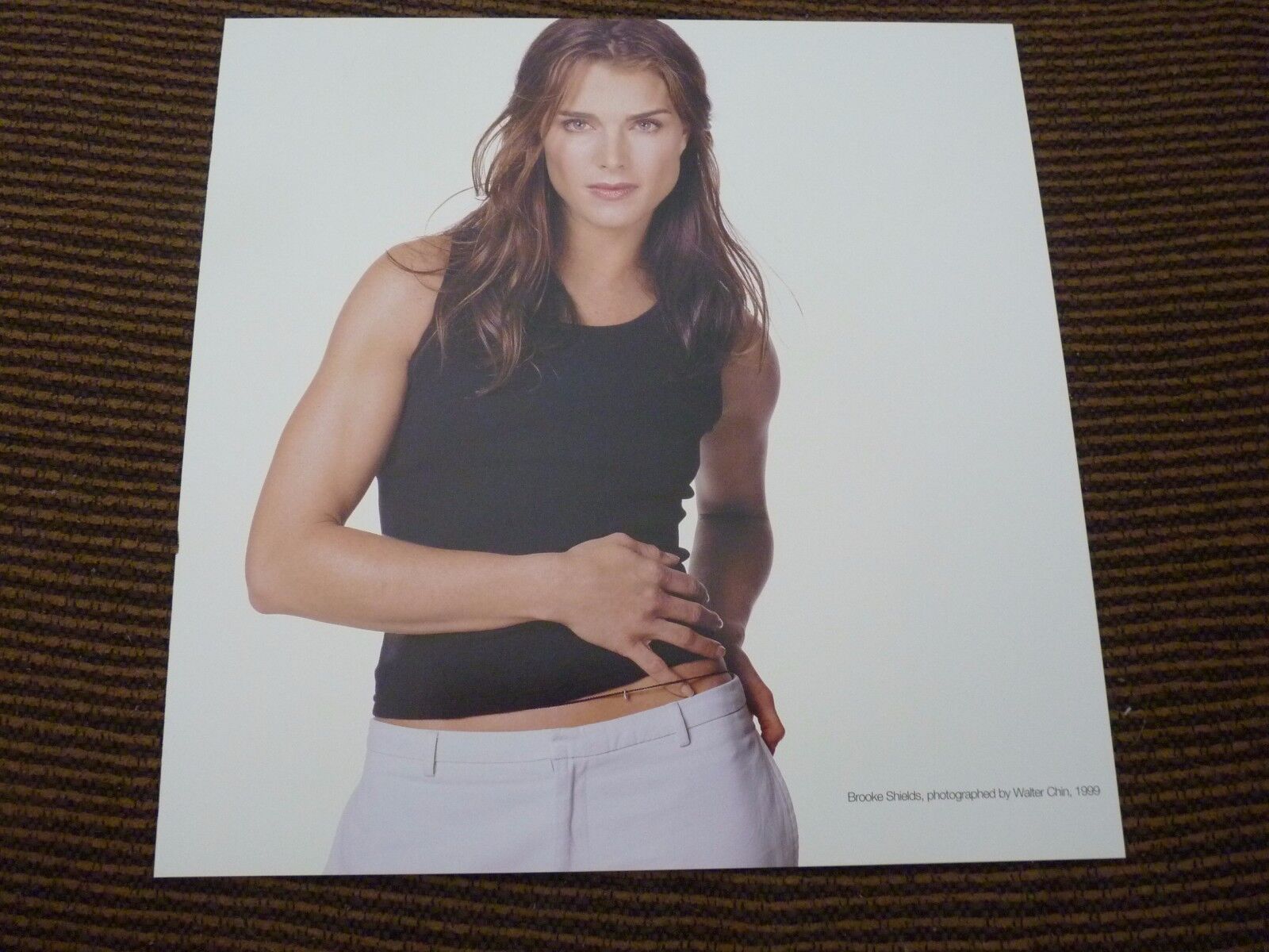 Single Page 2 Side Brooke Shields Isabelle Adjani Coffee Table Book Photo Poster painting