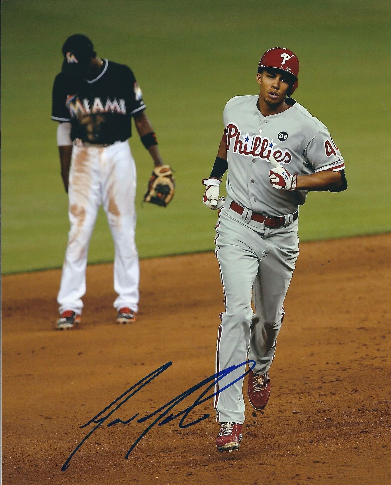 Signed 8x10 AARON ALTHERR Philadelphia Phillies Photo Poster painting - COA