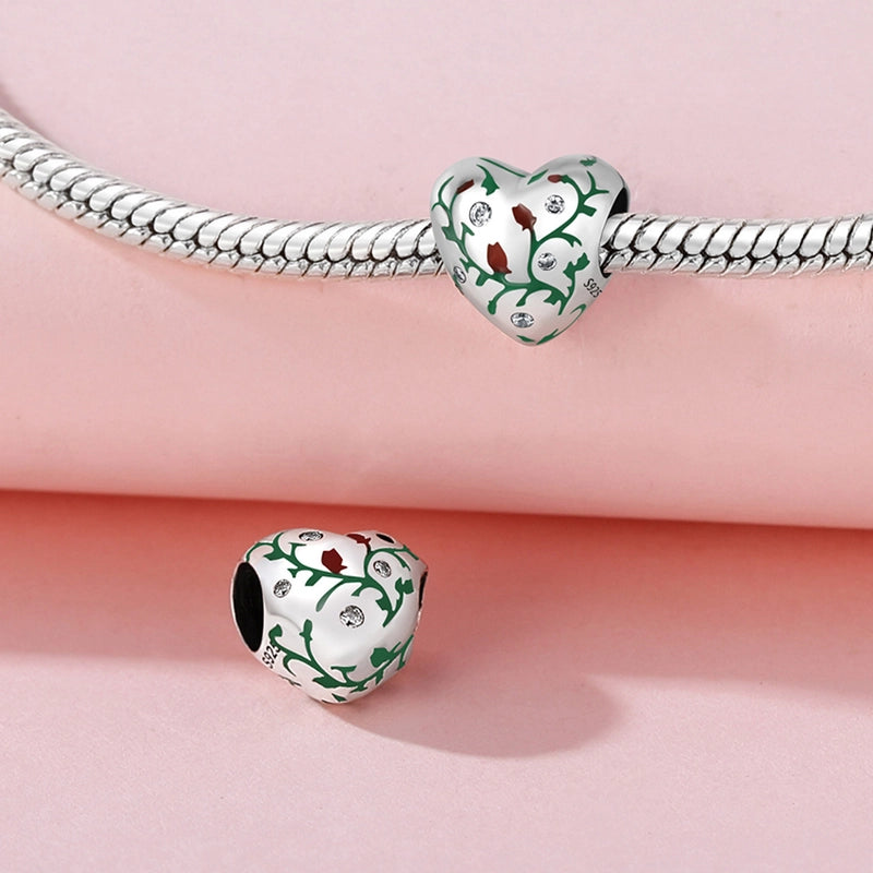 1 Piece Diameter 10mm 925 Sterling Silver Zircon Heart Shape Flower Jewelry Accessories3