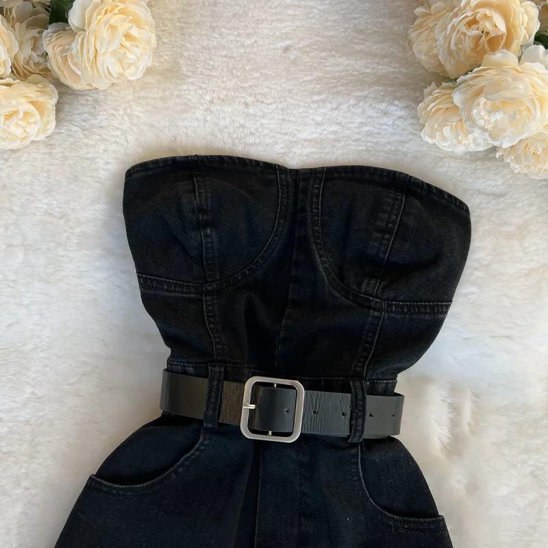 Churchf Churchf Overalls Jumpsuit Women's New High Waist Skinny Wide Leg Shorts Small Casual Jumpsuit Hot Pants