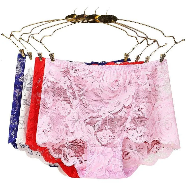 [ 6 PCS ] Seamless Floral Lace Panties