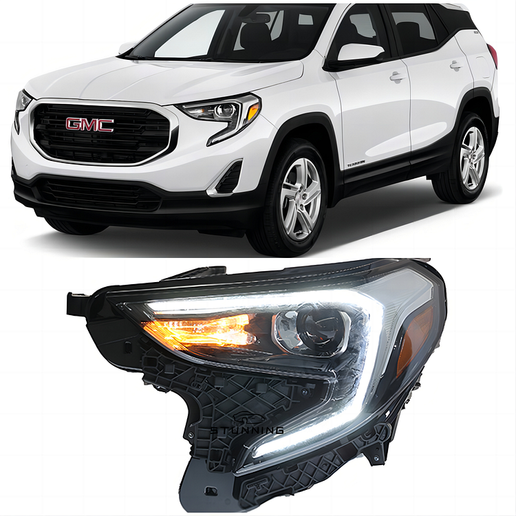 2 PCS ITN AUTO ITUNNING LED DRL headlight headlamp assembly for GMC Terrain 2017 2018 2019 2020 2021 HID xenon head lamp head light plug and play SET ITN Auto