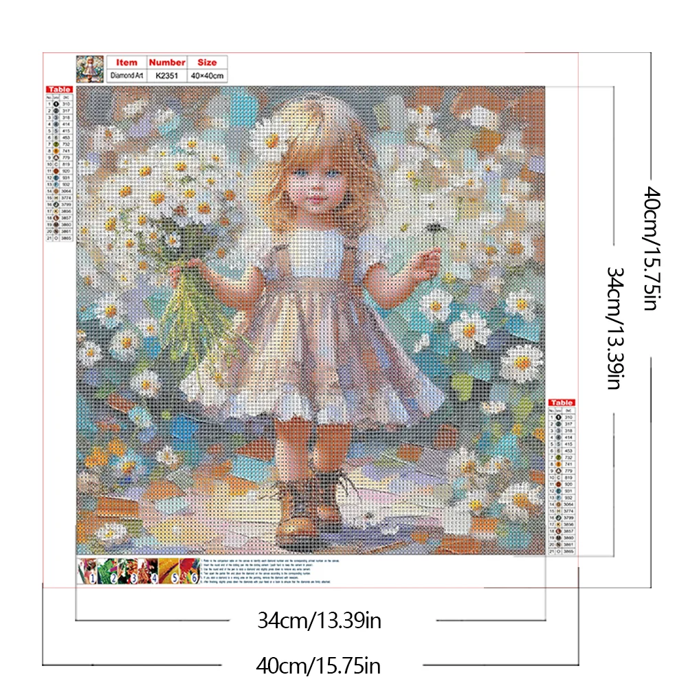 Diamond Painting - Full Round Drill - Flower Girl(Canvas|40*40cm)