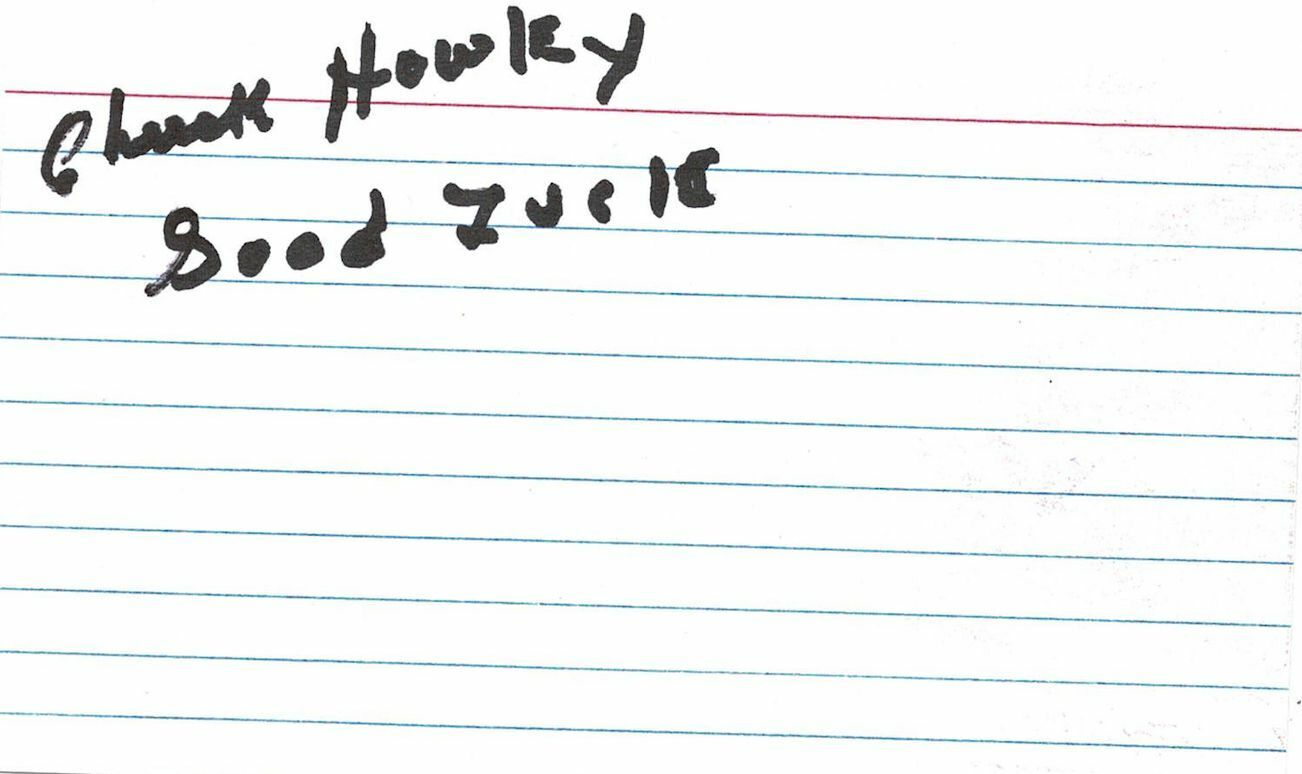 Chuck Howley signed autographed index card! AMCo! 11744