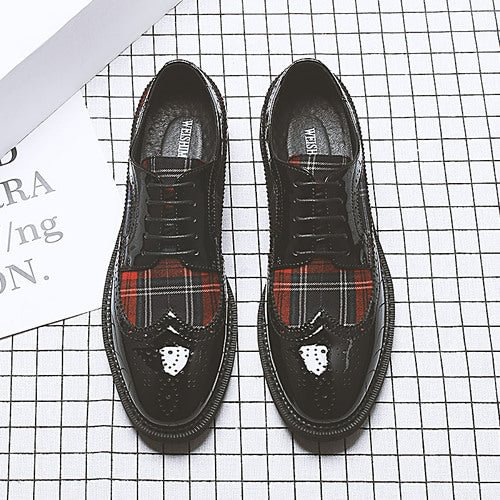 76015-P95 Fashion Paint Leather Tip Business Shoes-dark style-men's clothing-halloween