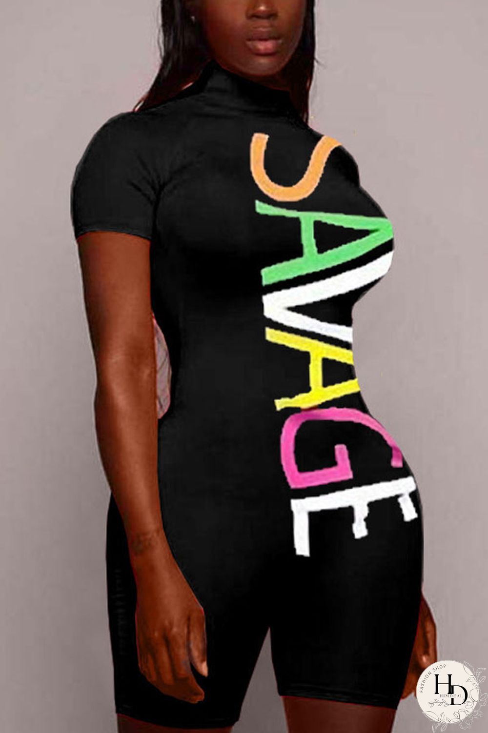 Orange Casual letter Short Sleeve Jumpsuits