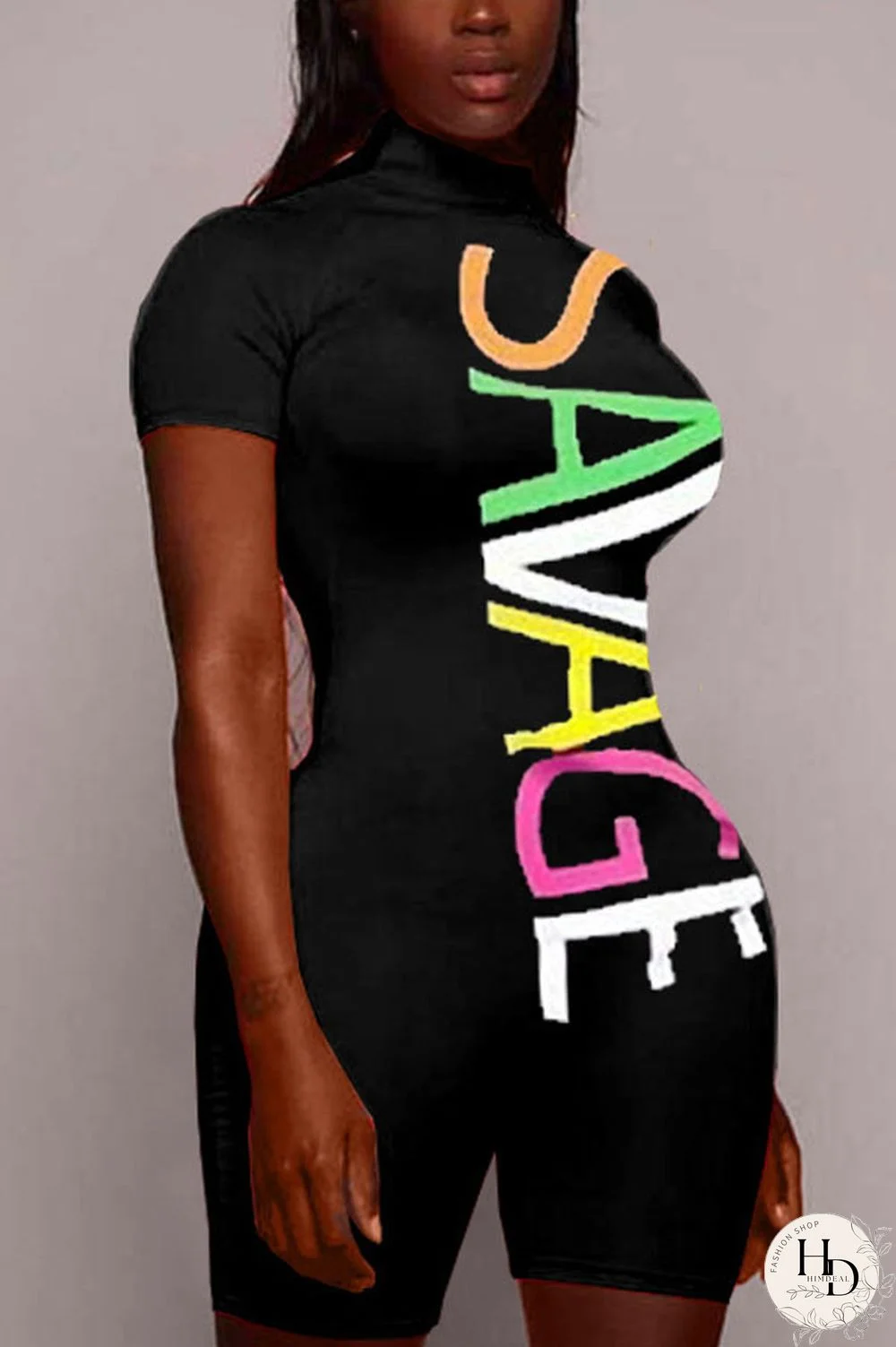 Orange Casual letter Short Sleeve Jumpsuits