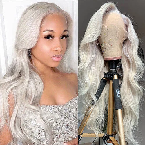 White Wig 13x4 13x6 Transparent HD Lace Wigs Body Wave 100% Human Hair