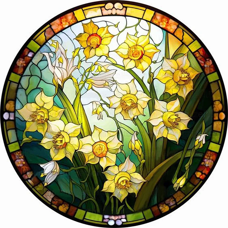 Stained Glass Flower - Full Round - Diamond Painting (35*35cm)